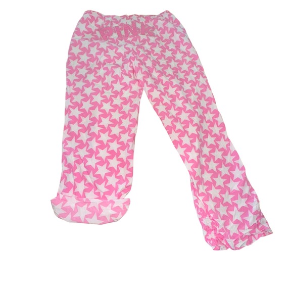 Victoria's Secret Pink Pajama Pants Bottoms Butt Print Stars Medium Y2K Style - Picture 2 of 7